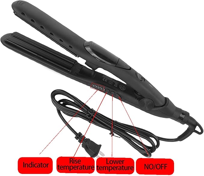 Brrnoo Steam Hair Straightener with Ceramic Coated Plates Fast Heating 5 Adjustable Temperature Settings for Women Evenly Heated Plates with Steam Vents (US Plug)