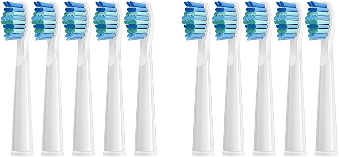 Replacement Electric Toothbrush Head Bristle Brush Refill Compatible with Fairywill FW-D1/FW-D3/FW-D7 Toothbrush Refills(10 PCS WT)