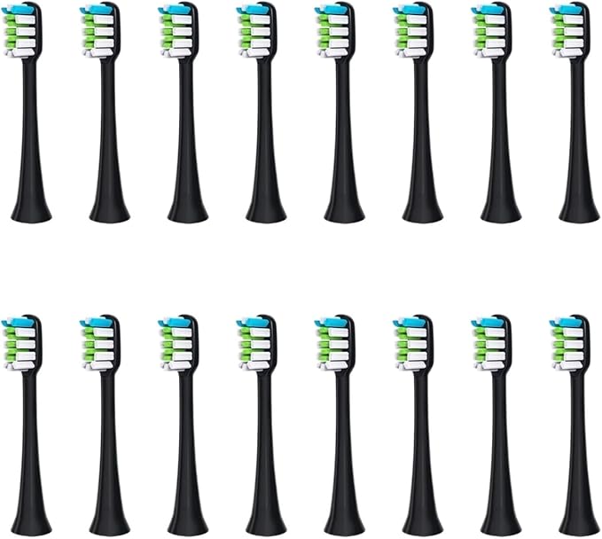 Replacement Toothbrush Head for Electric SN903/SNK01/SN601/SN801/ST903/ST901/ST905/ST802/SN-P1(16black Whitening)