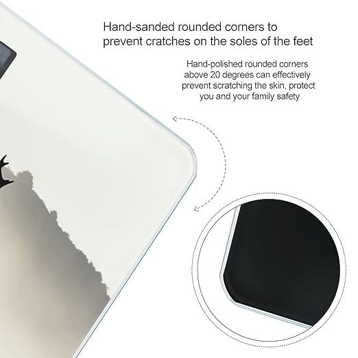 Wildlife Deer Silhouette Bathroom Scale Large LCD Backlight Display Digital Scale Rounded Corners Body Scales Automatic Power On/Off Bathroom Scales for Home Bedrooms