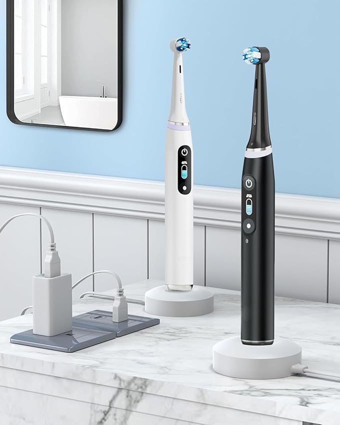 WUKUR Charger for Oral B iO Series Charging BaseCompatible with Oral B iO Electric Toothbrush 7/8/9/10 Series Magnetic Travel Charger Base Model 3768 Power Cord(White)