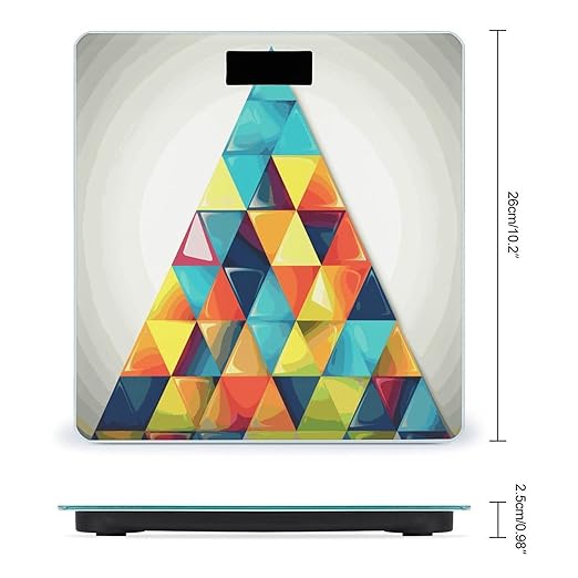 Colorful Triangle Weight Scale Digital Electronic Scales Bathroom Scale Larg LCD Backlight Display High Precisio MeasurementsTempered Glass