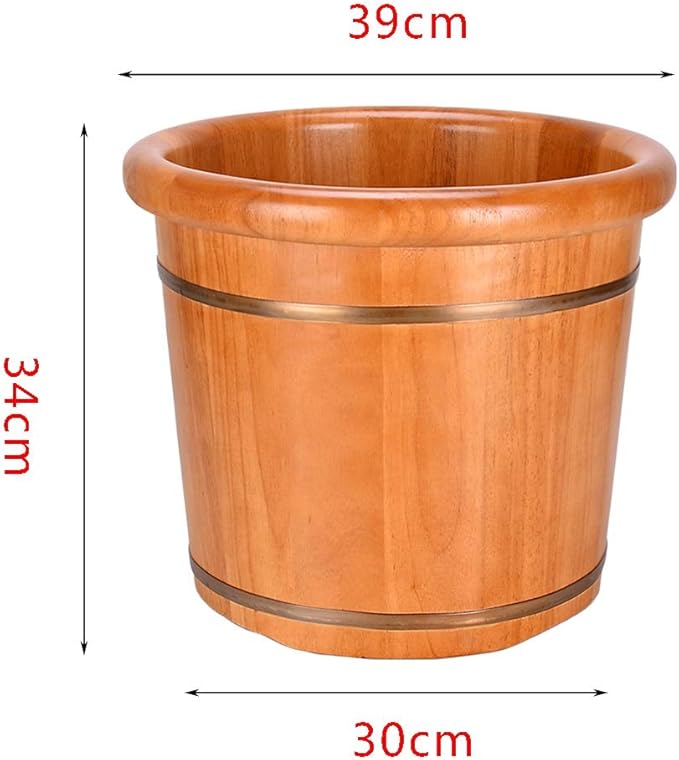 Katzowen Pedicure Foot Soak Tub Solid Wood Foot Tub Raised Wooden Foot Tub Wooden Foam Basin Foot Spa Household Wash Ba (Color : Foot Bath Without Cover)