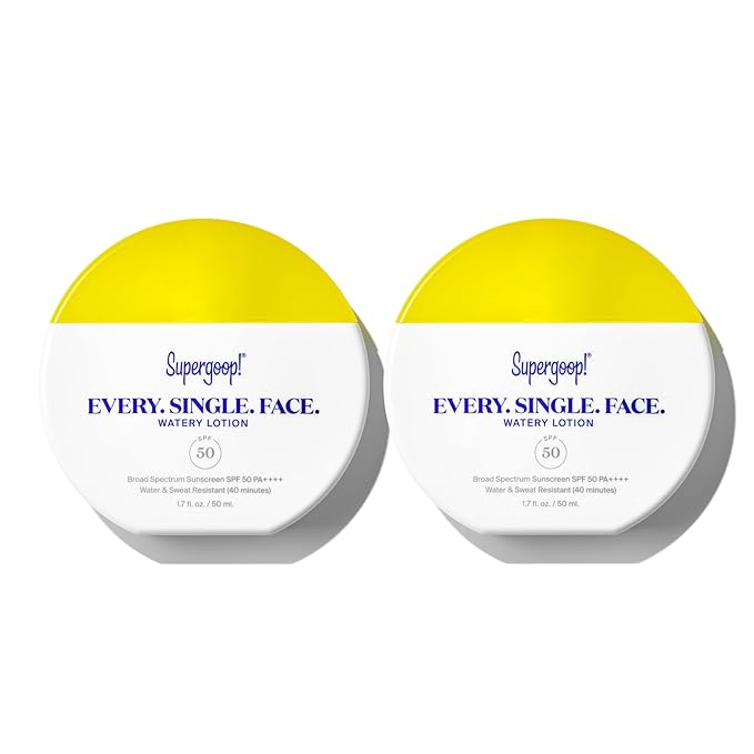 Supergoop! Every. Single. Face. Watery Lotion - 1.7 fl oz - Pack of 2 - Broad Spectrum SPF 50 PA++++ Sunscreen Lotion - Water &amp Sweat Resistant - All Skin Types