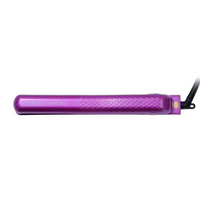 Almost Famous Tropico Tourmaline Ceramic 1.25 Professional Hair Straightener Flat Iron Pro for Hair Styling Tourmaline Ceramic Panel with Adjustable Temperature - (Purple (Updated Model)