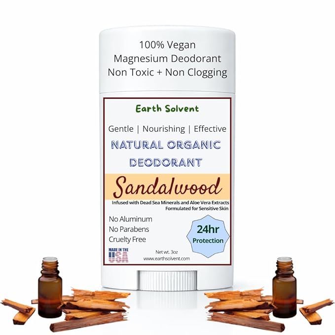 Magnesium Natural Organic Vegan Deodorant with Dead Sea Minerals &amp Aloe Vera For Sensitive Skin 24hr Protection Aluminum Free Paraben Free Baking Soda Free Cruelty Free-For Men &amp Women (San