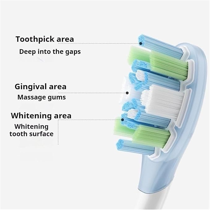 Compatible for Electric Toothbrush Brush Head 3PCS Heads Sonic Vibration Accessories Set(Clean Version)