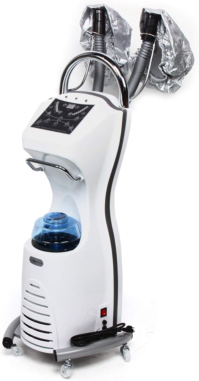 110V 7 In 1 Professional Stand Hair Steamer Hair Dryer700W Hair Dyeing Perming Oil Treatment Salon Color ProcessorHooded Freestanding Hair Steamer with WheelsHairdress Salon SPA Machine