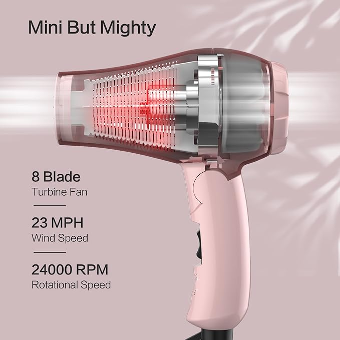 Travel Hair Dryer and Dual Voltage Hair Dryer Brush