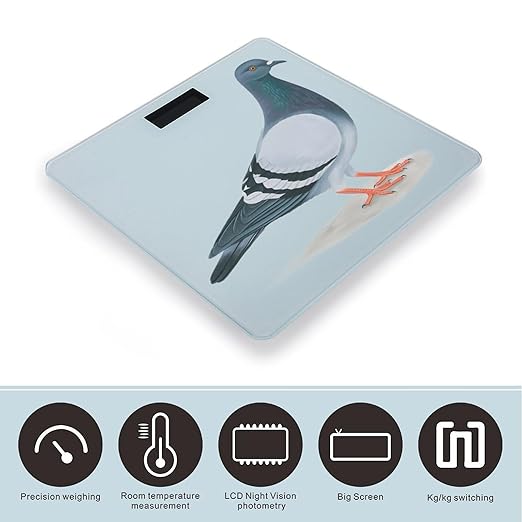 Digital Bathroom Scale for Body Weight Scale with Bright LCD Display High Accuracy Step-On Technology Auto On/Off Pigeon Digital Scales 400 Lbs /180kg