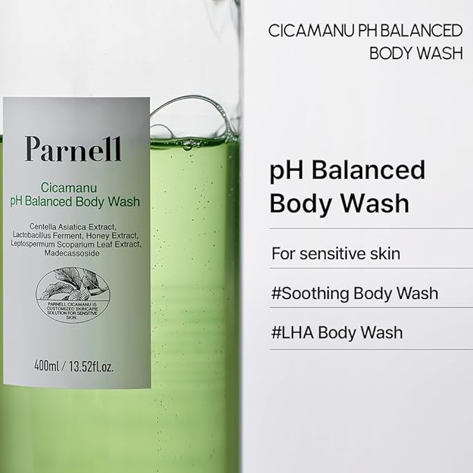 Parnell Cicamanu Body Wash and Body Mist Set for All Skin Types Acne-fighting Korean Skincare Alcohol-Free Not Tested on Animals