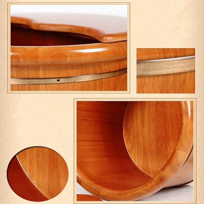 Foot Tub Wooden Foot Basin Solid Wood Foot Bath Barrel Household high-deep Barrel Wood Over The Calf Solid Wood Footbath Small Wooden Barrel foot Bath Wooden Bucket Foot Spa Household Wash Ba