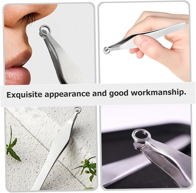 Gatuida 6pcs Nose Hair Trimmer Metal Nose Hair Clip Reusable Nasal Clippers for Men Women