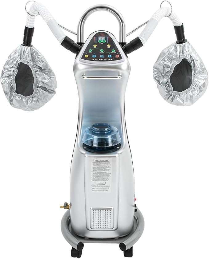 650W Standing Hair Steamer Professional Hair Treatment Machine Hooded Heating Steam Cap Hair Processor with Wheels Multifunctional Treatment-Heated Micro Mist Steamer for Spa Home Use
