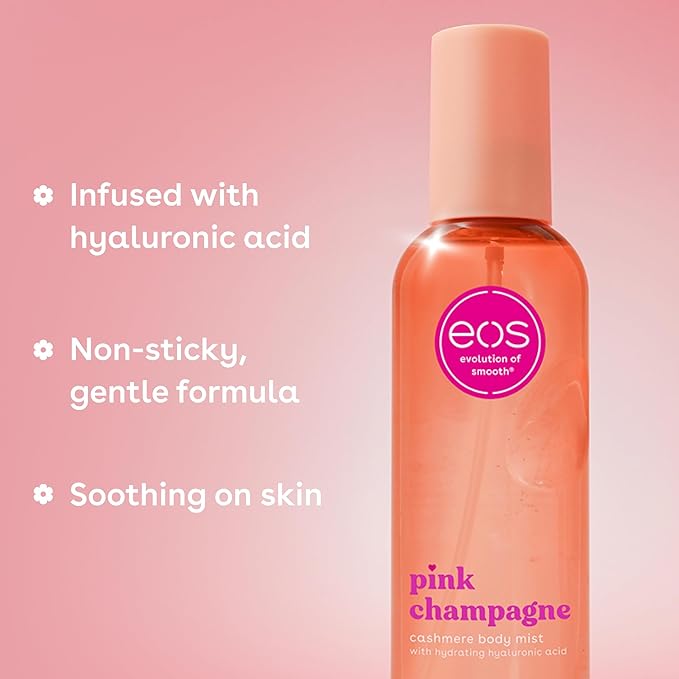 eos Pink Champagne Scent Layering Bundle - Body Wash Body Mist Body Lotion