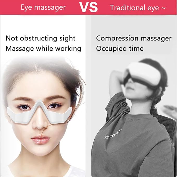 Red Light Therapy Glasses Microcurrent Eye Massager Device Red Light Eye Mask for Eye Bags Dark Circles Puffiness Wrinkles Fine Lines