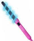 HerStyler Grande Ceramic Curling Iron - 1 inch Pink (Curling Wand for Long Short Hair Dual Voltage Negative Ions Tapered Barrel User Friendly PF30)