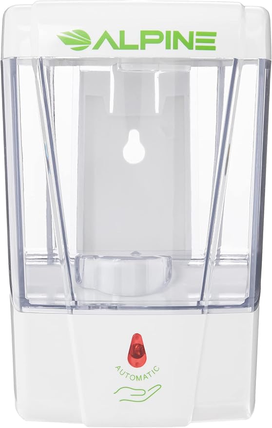 Alpine Industries Alpine Industries Automatic Transparent Gel Hand Sanitizer 700 Ml Commercial Heavy Duty White (Pack of 2)