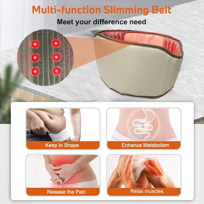 EGEN Far Infrared Heating Pad Back Waist Massage Belt with Natural Crystal Jade Heated Waist Wrap Band for Body Relaxation Heated Massager with 2 Heat Mode