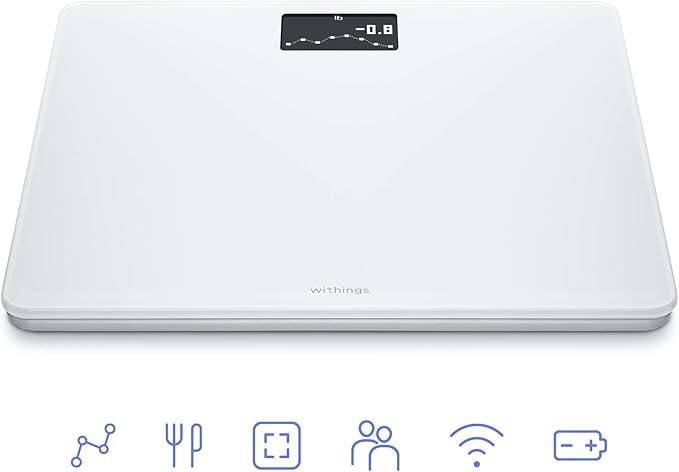 Withings Body - Digital Wi-Fi Smart Scale with Automatic Smartphone App Sync BMI Multi-User Friendly with Pregnancy Tracker &amp Baby Mode