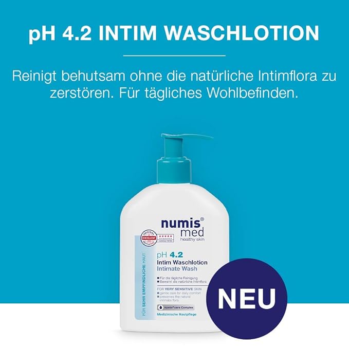 Numis Med Intimate Wash pH 4.2 Skin-Soothing pH Balance Feminine Wash for Every Woman Feminine Cleansing Wash for Sensitive Skin 8.78 Ounces