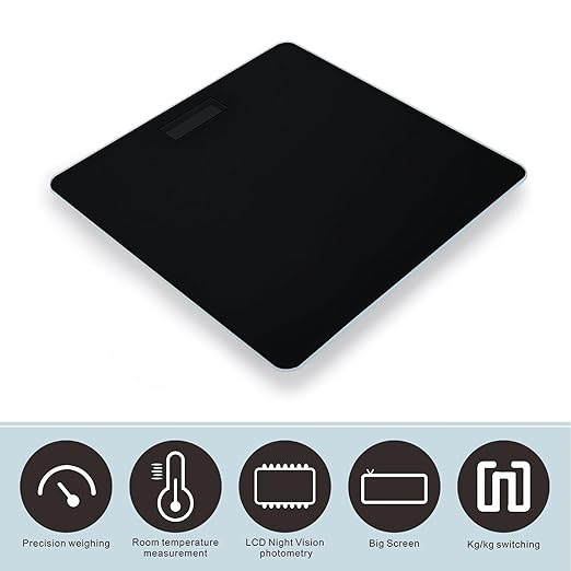 Energy Saving Scale Bathroom Weighing Scale Smart Scale for Body Weight Digital Black