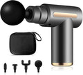 Ergocar Powerful Muscle Massage Gun Deep Tissue 6 Speeds Handheld Electric Body Massager with 4 Heads Super Quiet Fashion for Athletes Sedentary Office WorkerButton Style-Grey