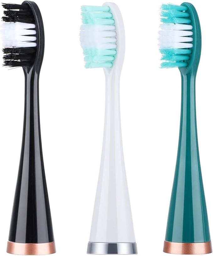 3 Pcs Replacement Brush Heads Toothbrush Head Compatible for HUILDH Teeth Cleaner Bristle Refill(Black B)