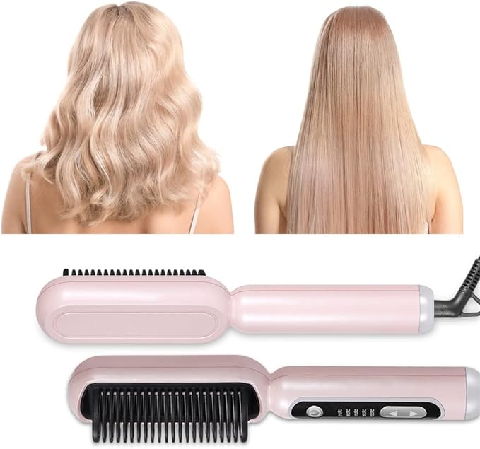 Hair Straightener Professional Hair Straight Styler Curling Iron Hair Curler Comb Straightening Brush (Color : OneColor Size : 1)