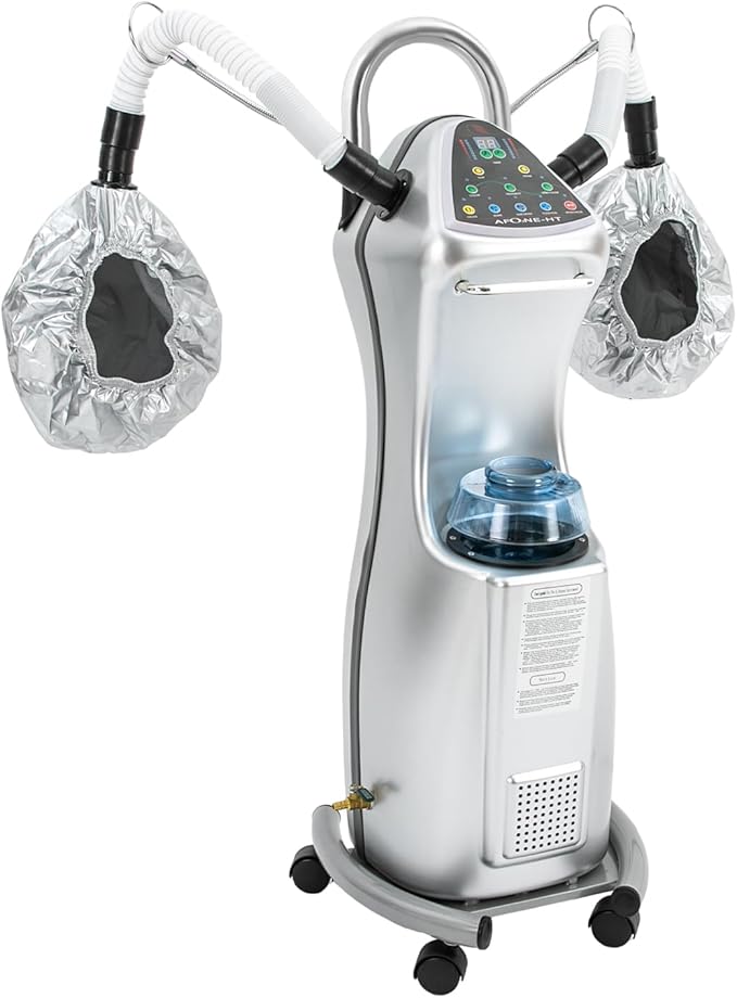 650W Standing Hair Steamer Professional Hooded Heating Steam Cap Hair Processor Hair Treatment Machine with Wheels Multifunctional Dry Hair Treatment-Heated Micro Mist Steamer for Spa Home