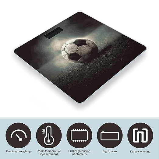 Digital Bathroom Scale for Body Weight Scale with Bright LCD Display High Accuracy Step-On Technology Auto On/Off Sport Soccer Digital Scales 400 Lbs /180kg