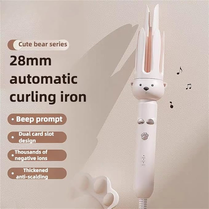 Fully Automatic Curling Stick Lazy Curling Tool28 mm Comfort Curler Electric Rotating Curling Iron for Medium-Length Hair