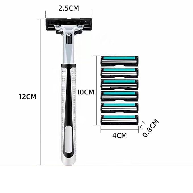 Men's refillable razors 2 knife holders 42 interchangeable double blades a free knife holder box set of 45