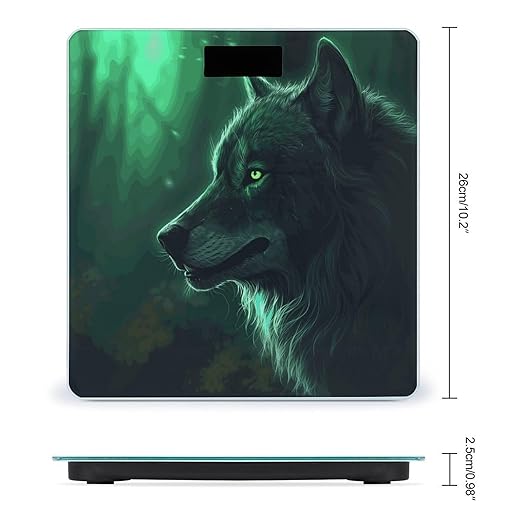 Green Wolf Scale for Body Weight Highly Accurate Digital Bathroom Electronic Weighing Machine for People LCD Display Large Size Tempered Glass for Safe Home Use