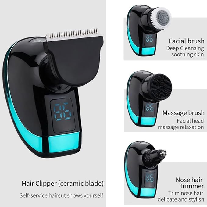 Head Shaver for Men 5 in 1 Electric Shaver Rechargeable Electric Razor for Men Beard Razor Wet-Dry Dual Use Waterproof LCD Display Shaving Machine