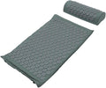 Acupressure Massage Mat and Portable Acupuncture Pillow 2pcs Set with Carrying Bag Non-Slip Yoga Massage Mat for Full Body Relaxation and Neck Back Relief