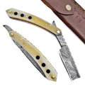 R-79 Custom Hand Made Damascus Steel Straight razor Folding Razor With Shaving Ready Classic Barber Blade Edge