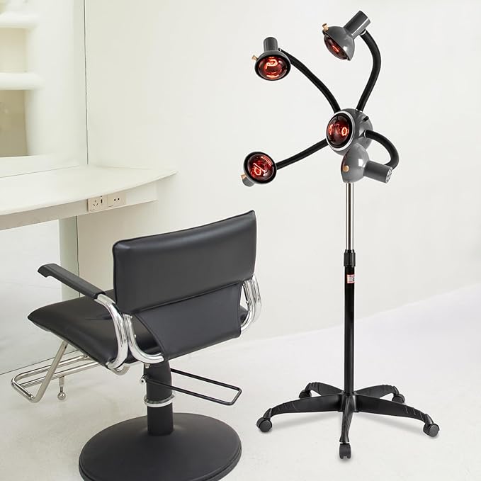 Bitodd 5 Head Hair Dryer 750W Infrared Heat Lamp Vertical Hair Dryer Perm Styling Hair Dryer Gas Pedal Hair Processor Hair Salon Barber Equipment for Stores Beauty Salons