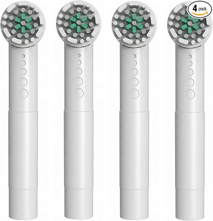 Toothbrush Replacement Heads Compatible with Quip 360 Oscillating Electric Toothbrush White 4-Pack
