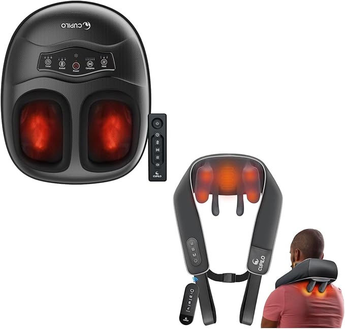 Shiatsu Neck Massager &amp Foot Massager with Heat