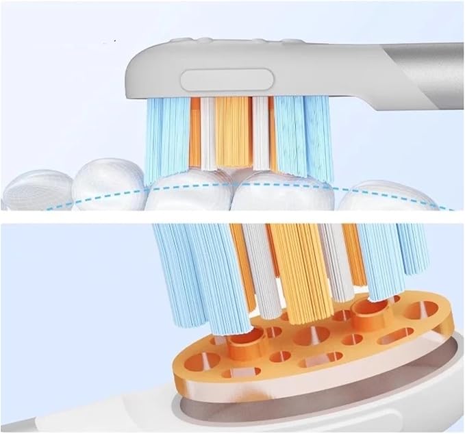 Compatible for Electric Toothbrush Head Soft Bristles Interactive Design Gum Protection Full Effect Cleaning Accessory(P3K7 2Pcs)