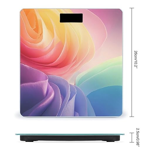Rainbow Scale for Body Weight Digital Bathroom Scale Toughened Glass High Precision Scales for Body Weight with Large LCD Backlight Display Weight Scales