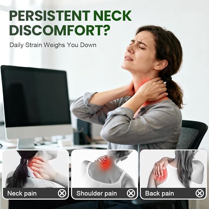 Neck Massager Shoulder Massager with Heat Shiatsu 4D KneadingElectric Neck and Back Massager for Relief(Green 2 Set)