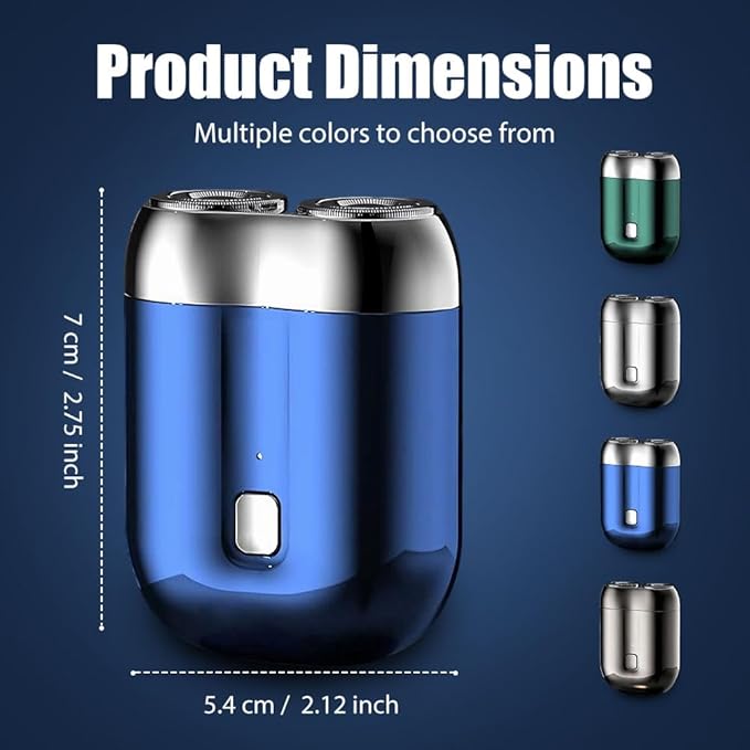 Electric Mini Portable Razor 2026 New 2 in 1 Model Mini Dual-Head Electric Shaver Rechargeable Waterproof Compact Electric Shaver for Men (Green)