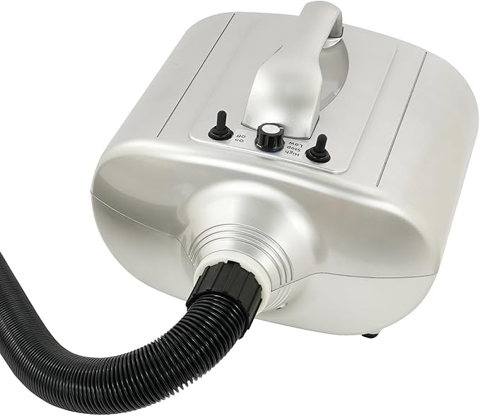 Pet Grooming Hair Dryer Dual Motor Pet Hair Dryer with Adjustable Heat Dog Dryer High Velocity High-Speed Grooming Blower for Dogs &amp Cats Low-Noise Portable for Home Use Silver