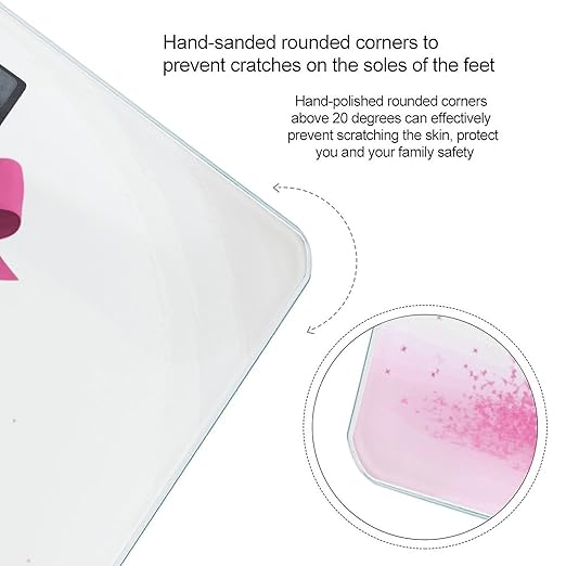 Pink Christmas Ball Weight ScaleClear LED Display Bathroom Digital Weighing ScaleTempered Glass Digital Bathroom Scale for Body Weight Capacity Up to 400 Lbs