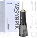 300ML Long-Lasting Battery Life Water Flosser Adjustable Pressure Oral Irrigator Flosser with 4 Interchangeable Nozzle Tips for Implants/Braces/Receding Gums (Black&ampGold)