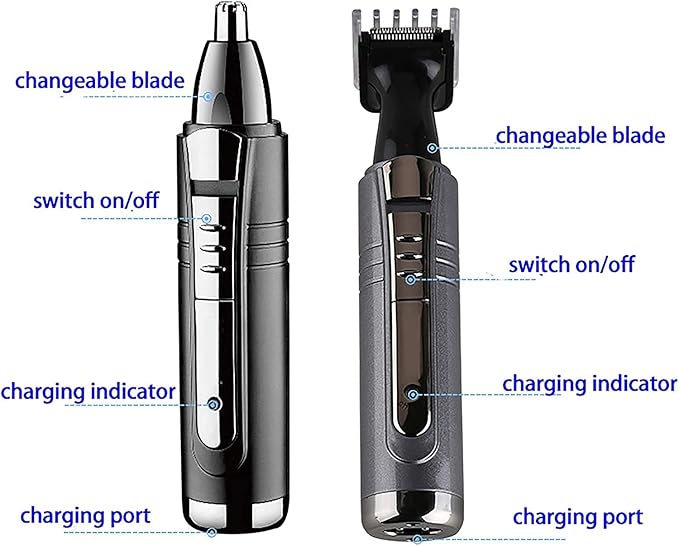 Nose and Ear Hair Trimmer – Painless Precision Tool with Rechargeable Battery Wet/Dry Easy to Clean