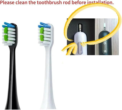 16pcs Replacement Toothbrush Heads Compatible for ENCHEN Aurora T3 Accessories Adult Bristles Nozzles(16pcs Black)