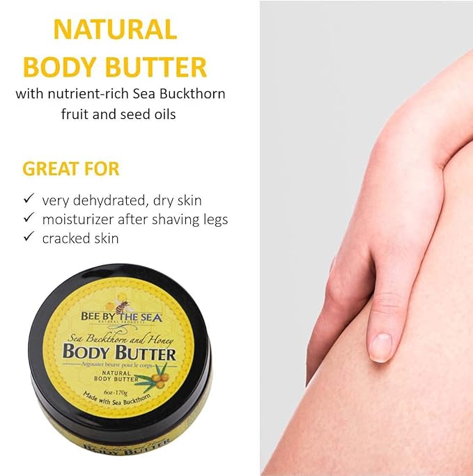 Bee By The Sea Body Wash and Body Butter Skin Care Bundle Set Naturally Enriched with Sea Buckthorn and Honey for All Skin Types